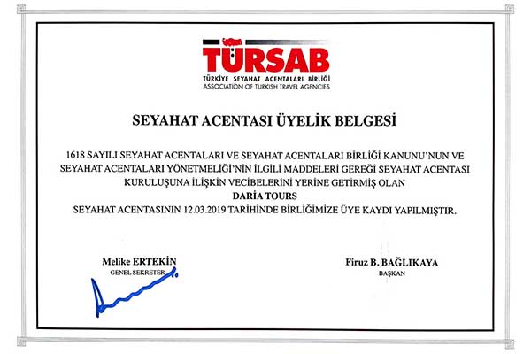Tursab Uyelik Belgesi